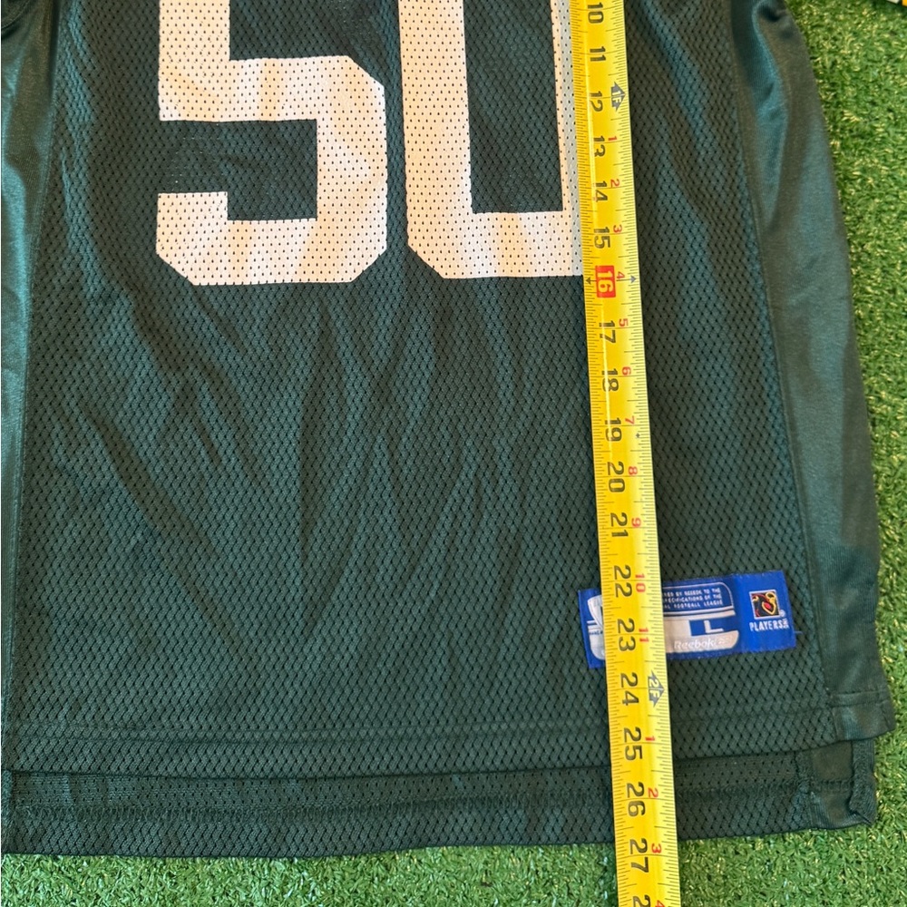 Green Bay Packers Jersey Youth Extra Large 14/16 Hawk #50 Green On Field Reebok - Picture 4 of 6